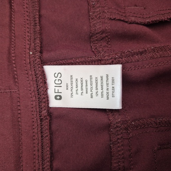 FIGS‎ Axim Cargo Scrub Pants Men's Medium Burgundy / Maroon - Picture 10 of 14